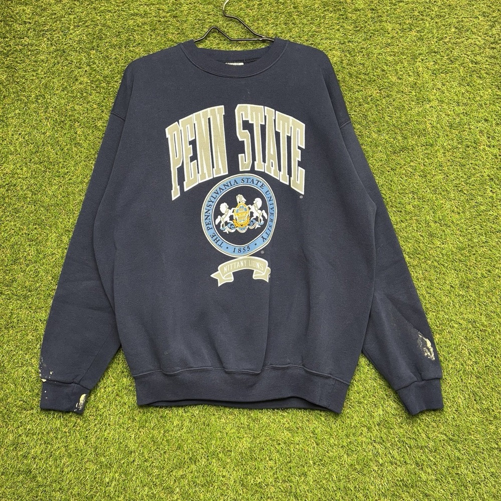 Vintage Penn State Sweatshirt Mens XL Nittany Lions PSU Raglan Crewneck 90s Blue